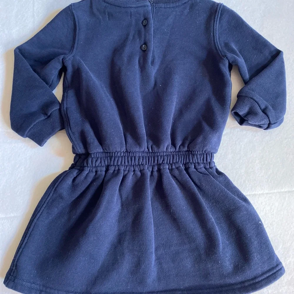 Ralph Lauren Infant Dress 12 months Navy Blue Long Sleeve  Sweat Shirt Dress